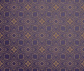 Golden lines floral decor seamless pattern vector 06