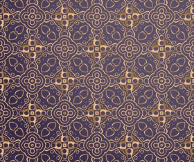 Golden lines floral decor seamless pattern vector 09