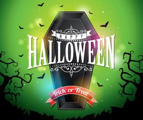 Green halloween background vector design