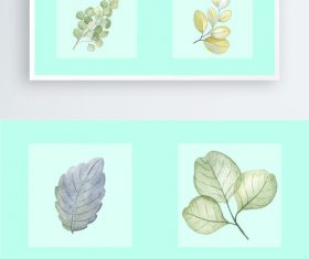 Green vector leaf decorative pattern