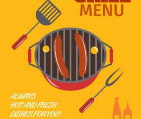 Grill BBQ menu template vector