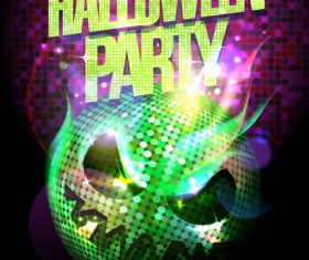 Halloween Party Disco Pumpkin Head Poster violet vector