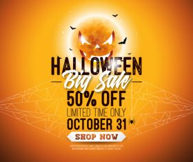 Halloween big sale poster design vector