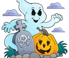 Halloween ghost subject vector