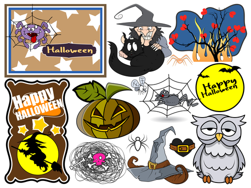 Halloween illustration design vector set 02