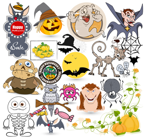 Halloween illustration design vector set 03