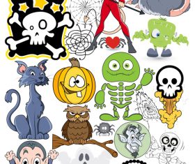 Halloween illustration design vector set 04