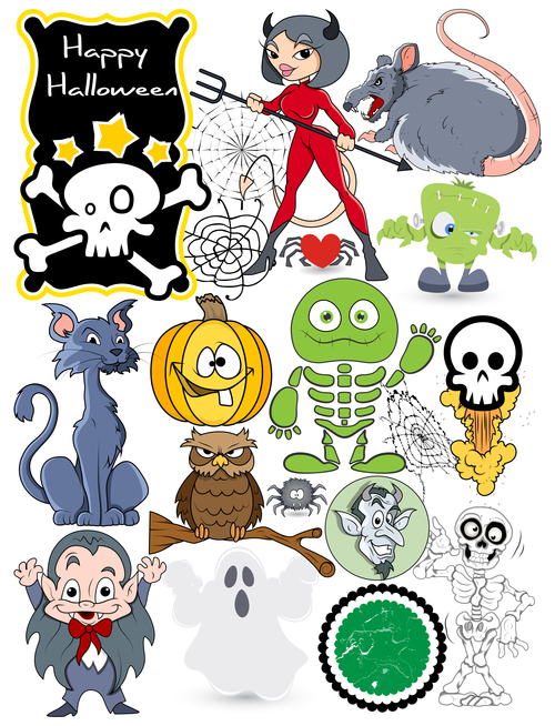 Halloween illustration design vector set 04