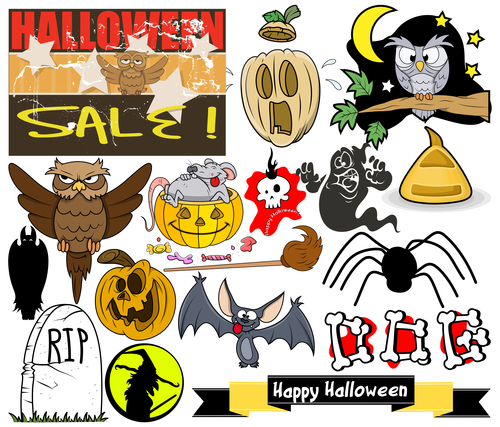 Halloween illustration design vector set 05