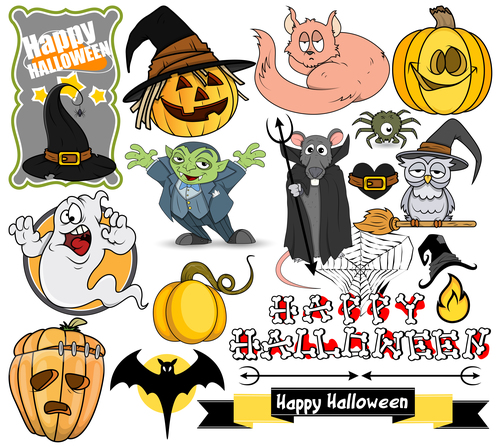 Halloween illustration design vector set 06