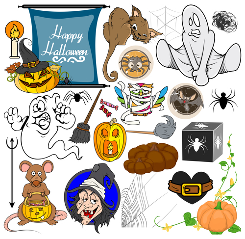 Halloween illustration design vector set 07