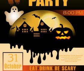Halloween party flyer design vectors 2