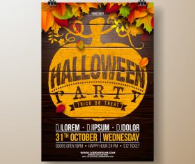 Halloween party flyer with poster vector template 02