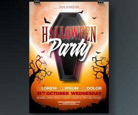 Halloween party flyer with poster vector template 05