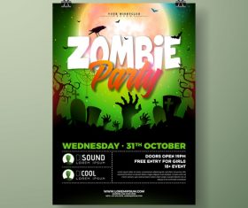 Halloween party flyer with poster vector template 06