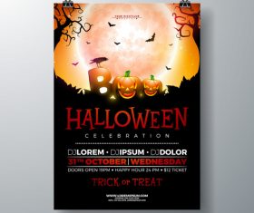 Halloween party flyer with poster vector template 11