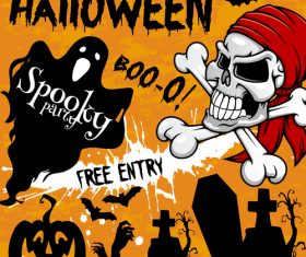 Halloween poster design cartoon vector