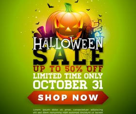 Halloween poster sale template vector 02