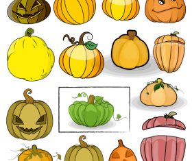 Halloween pumpkin illustration vector set