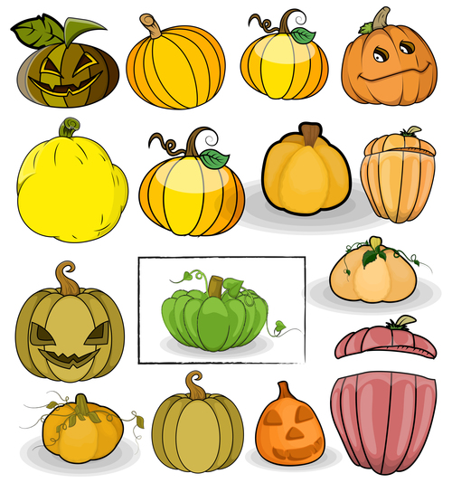 Halloween pumpkin illustration vector set