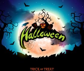 Halloween trick or treat background design vectors