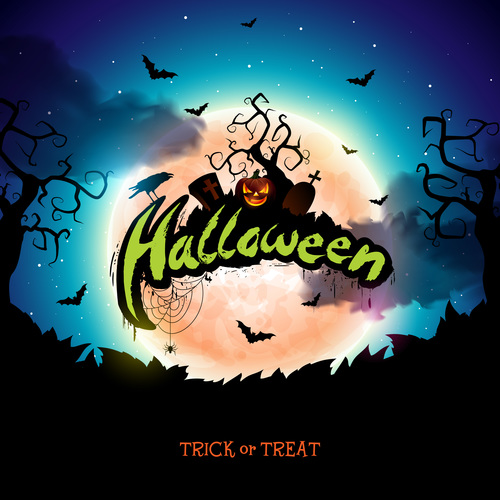 Halloween trick or treat background design vectors