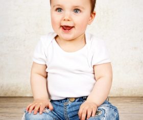 Happy Little Baby Stock Photo 02