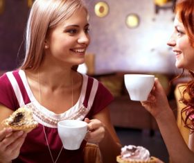 Happy chatting girlfriends Stock Photo 07