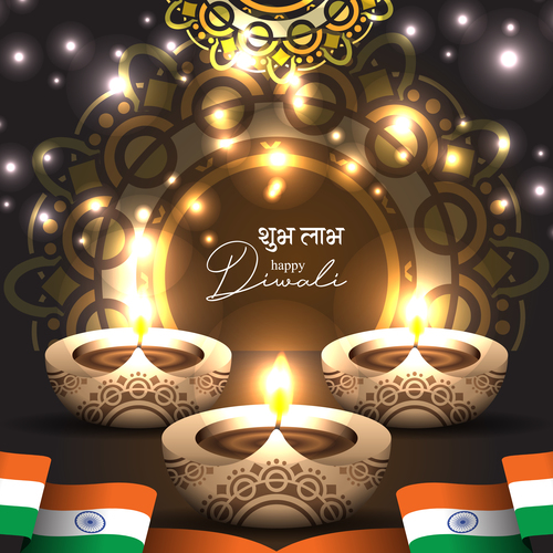 Happy diwali greeting card and poster vector 01