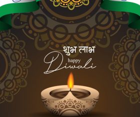 Happy diwali greeting card and poster vector 02