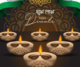 Happy diwali greeting card and poster vector 03