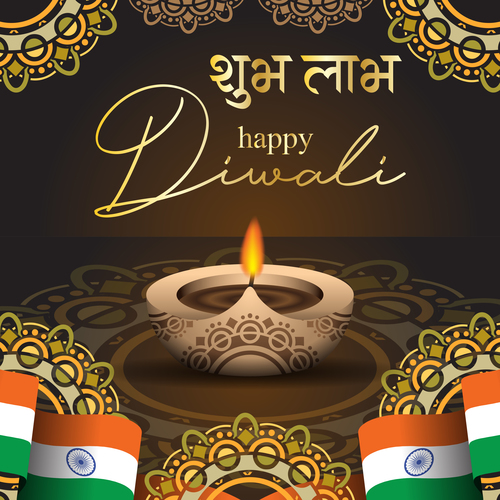 Happy diwali greeting card and poster vector 05