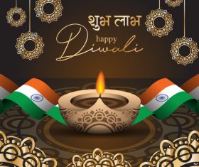 Happy diwali greeting card and poster vector 06
