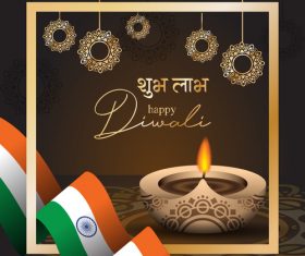 Happy diwali greeting card and poster vector 07