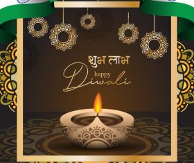 Happy diwali greeting card and poster vector 08