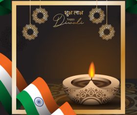 Happy diwali greeting card and poster vector 10