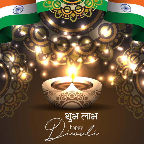 Happy diwali greeting card and poster vector 11