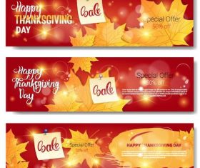 Happy thanksgiving sale banners vector