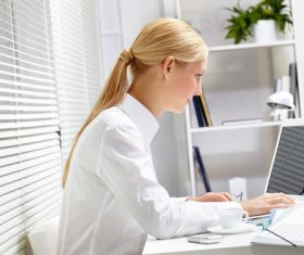 Hard-working white-collar beauty Stock Photo 01