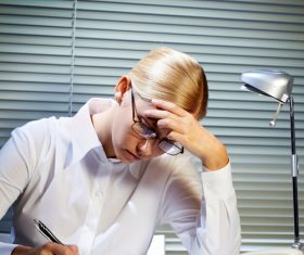 Hard-working white-collar beauty Stock Photo 02