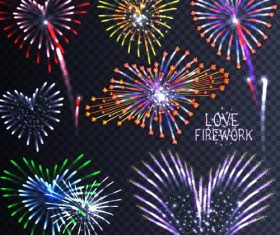 Heart shape firework illustration vector
