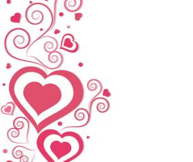 Heart shaped cloud pattern design vector material 01