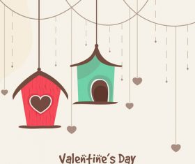 Heart shaped cloud pattern design vector material 03