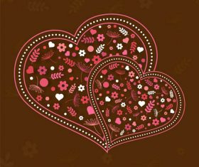 Heart shaped floral pattern vector 01