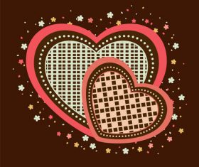 Heart shaped floral pattern vector 02