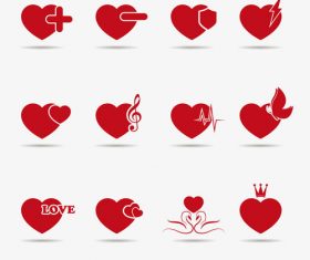 Heart shaped label design vector material