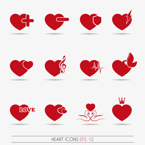 Heart shaped label design vector material
