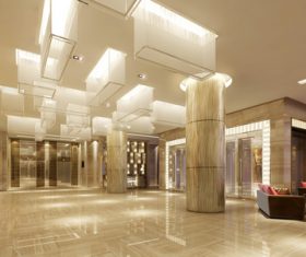 High-end lobby design Stock Photo 01
