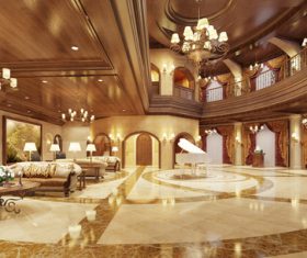 High-end lobby design Stock Photo 06