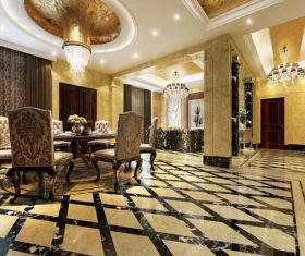 High-end lobby design Stock Photo 08